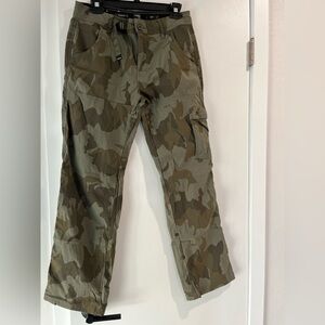 prAna Stretch Zion Pants Men's Green Camo Hiking Size 30